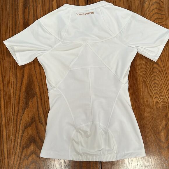 Tommie Copper Women's Compression Shirt Short Sleeve White Large Zip Up NWOT - Picture 6 of 10